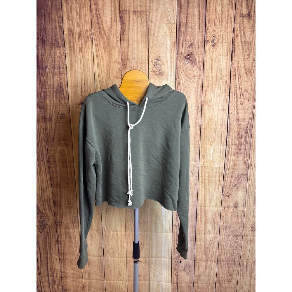 Wild Fable Cropped Hoodie Olive Green Women's Size S